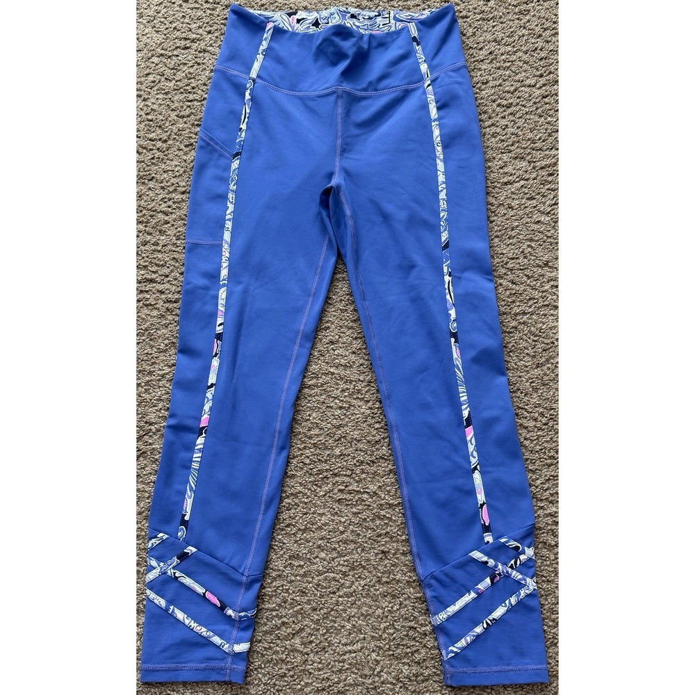 Lilly Pulitzer Luxletic UPF 50+ Weekender High‎ Rise Leggings Iris Blue Medium